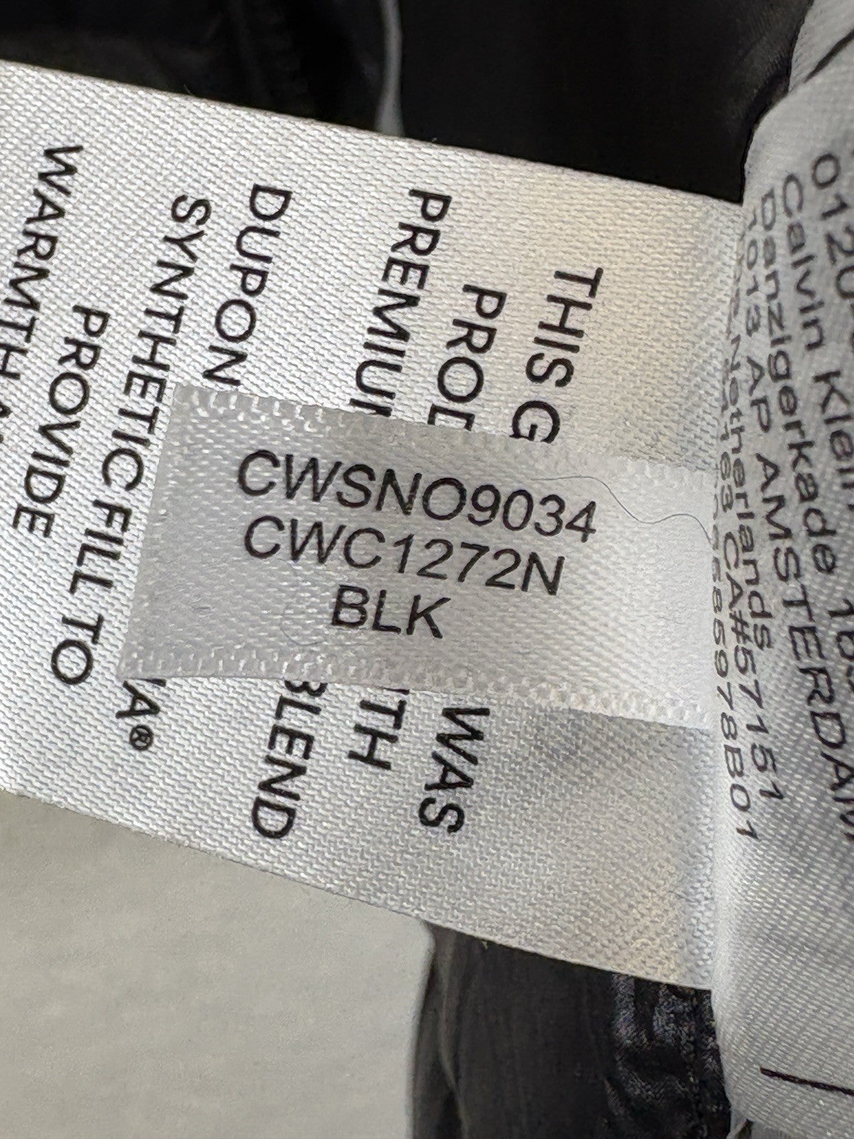 Calvin Klein Puffer Down Jacket Womens Small Black Lightweight Quilted Zip Up