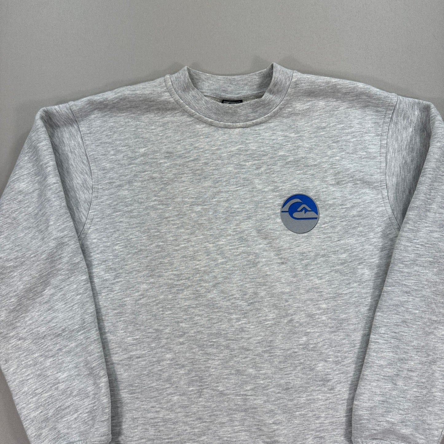 Vintage Quiksilver Sweatshirt Mens Large Gray Pullover Crewneck Big Logo Graphic