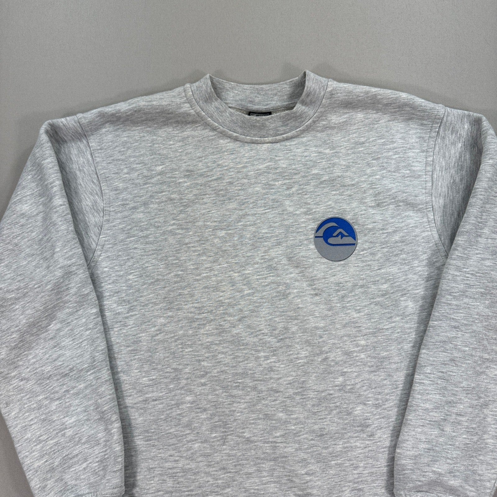 Vintage Quiksilver Sweatshirt Mens Large Gray Pullover Crewneck Big Logo Graphic