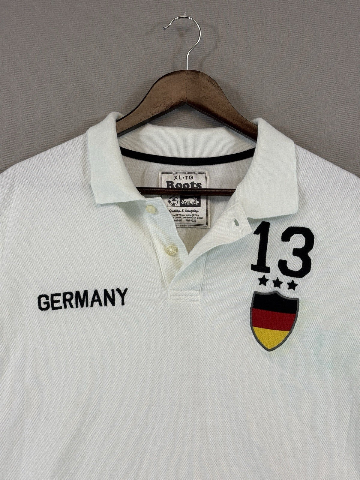 Vintage Roots 1973 Germany National Football Team White Polo Shirt mens XL