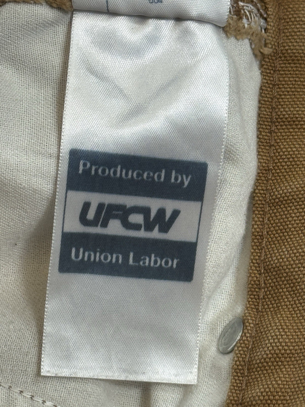 VTG Carhartt Pants Double Knee Carpenter mens 33x32 Brown Distressed Made in US