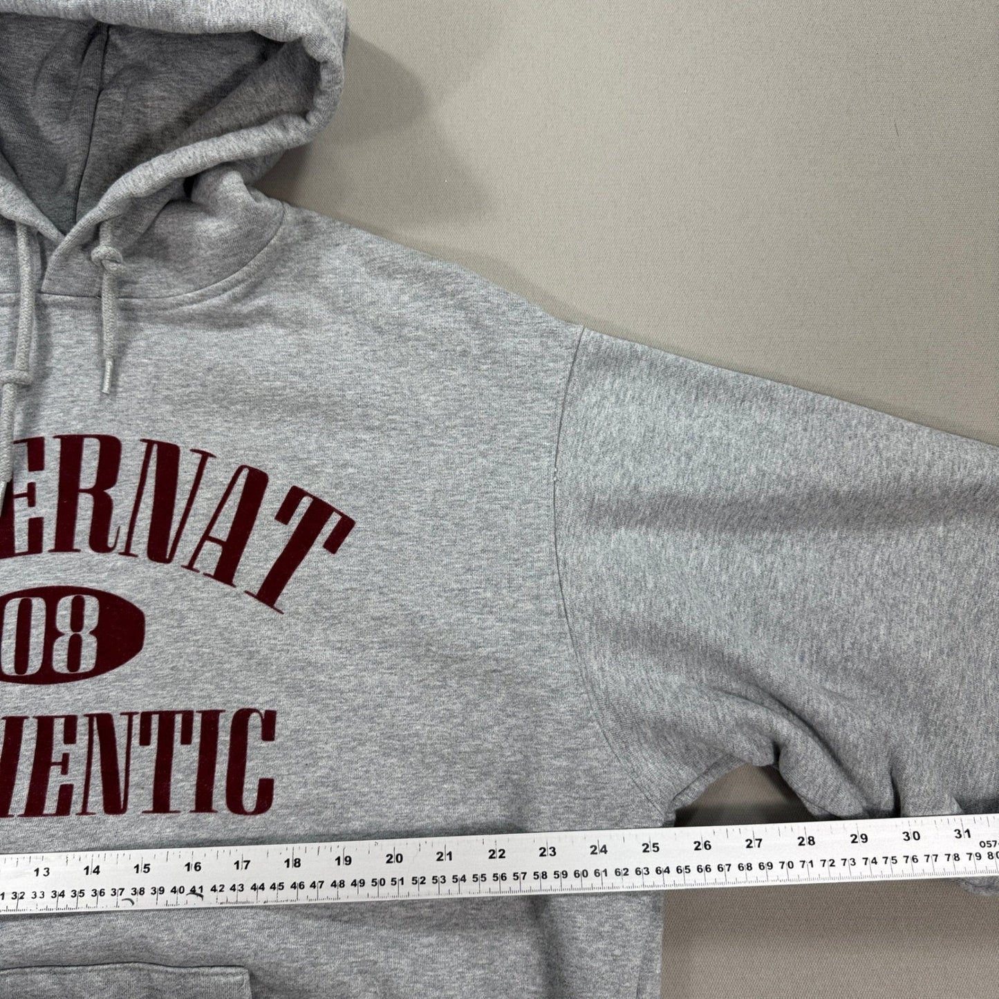 Covernat Authentic Hoodie Oversized Fleece mens Large Gray Sweatshirt Spell Out