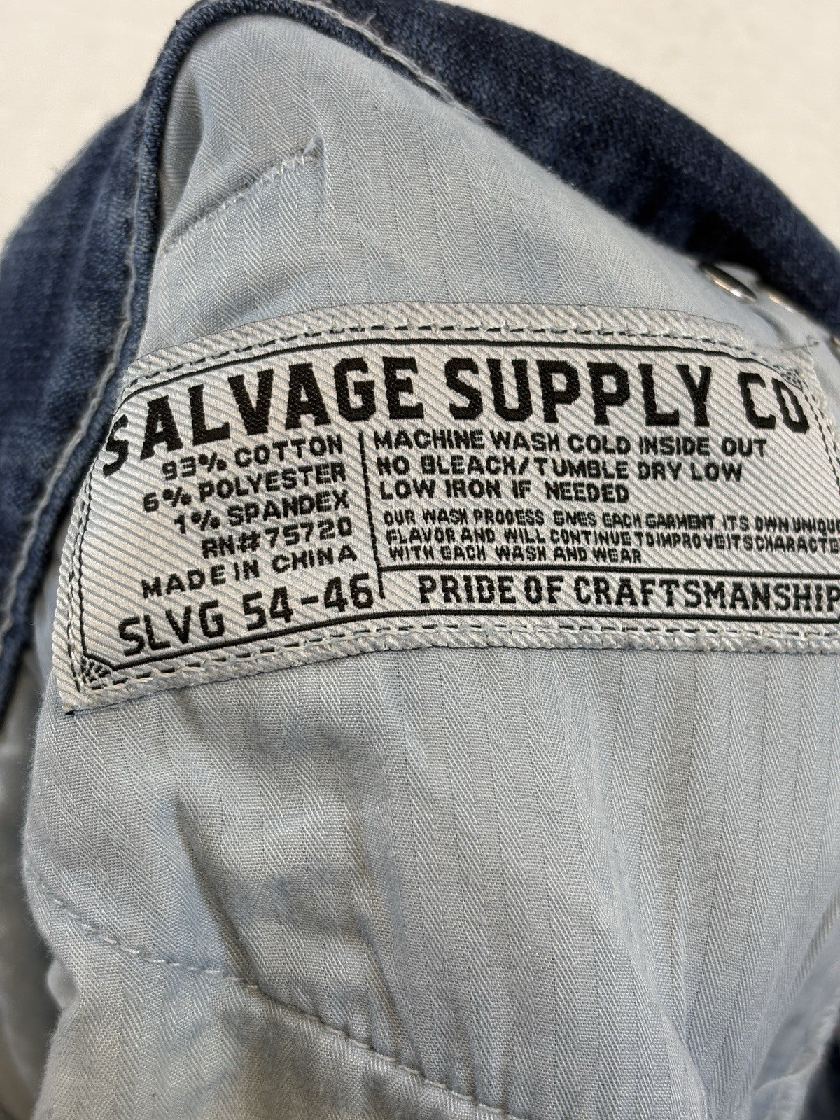 Salvage Supply Co Mayhem Straight Regular Fit Jeans 36x32 Blue Wash SLVG54-46