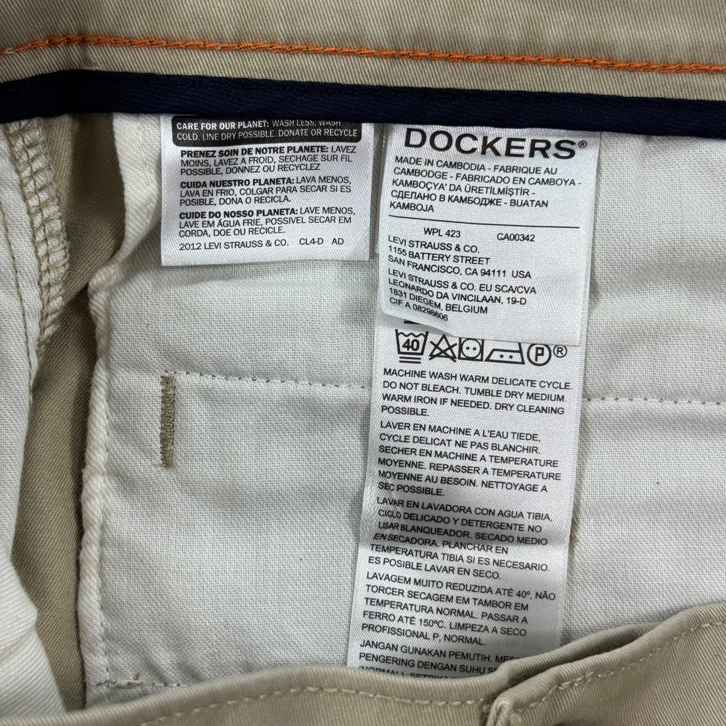 NWT Dockers Original Khaki Pants All Seasons Tech mens 38x30 Beige Athletic Fit