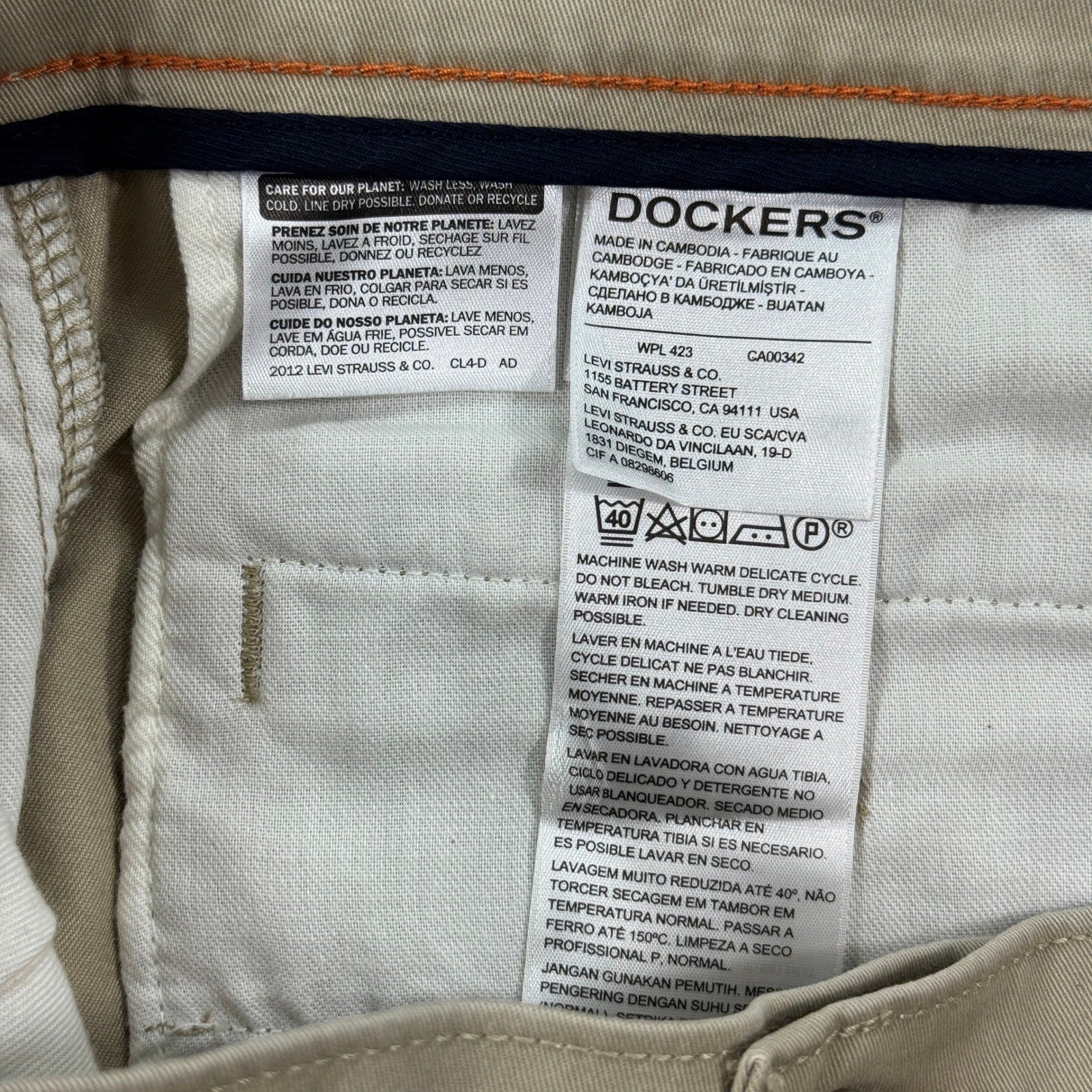 NWT Dockers Original Khaki Pants All Seasons Tech mens 38x30 Beige Athletic Fit