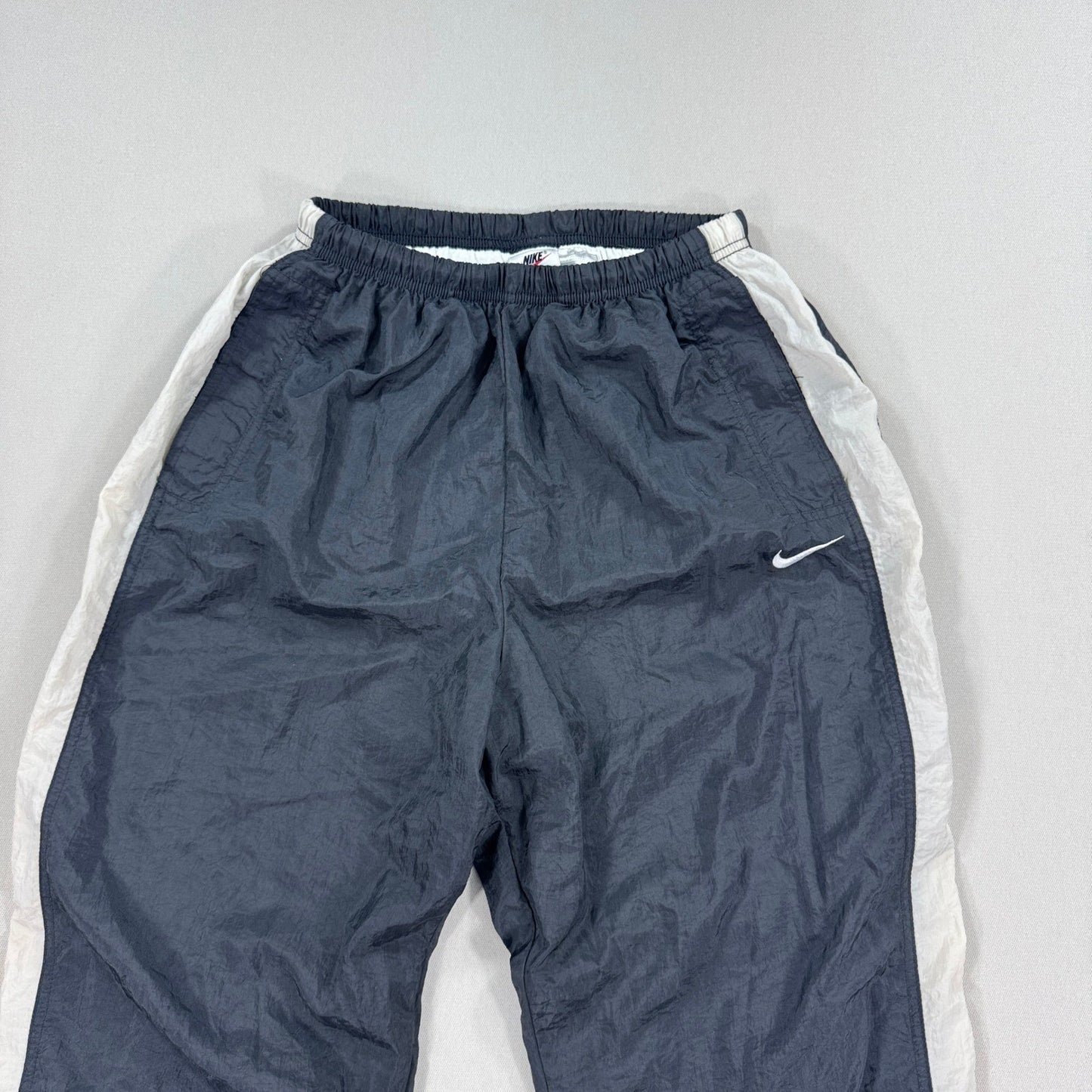 Vintage 90s Nike Windbreaker Pants Youth Large Ankle Zip Lined Drawstring