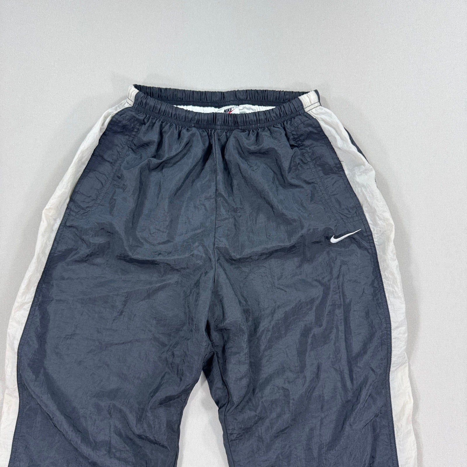 Vintage 90s Nike Windbreaker Pants Youth Large Ankle Zip Lined Drawstring