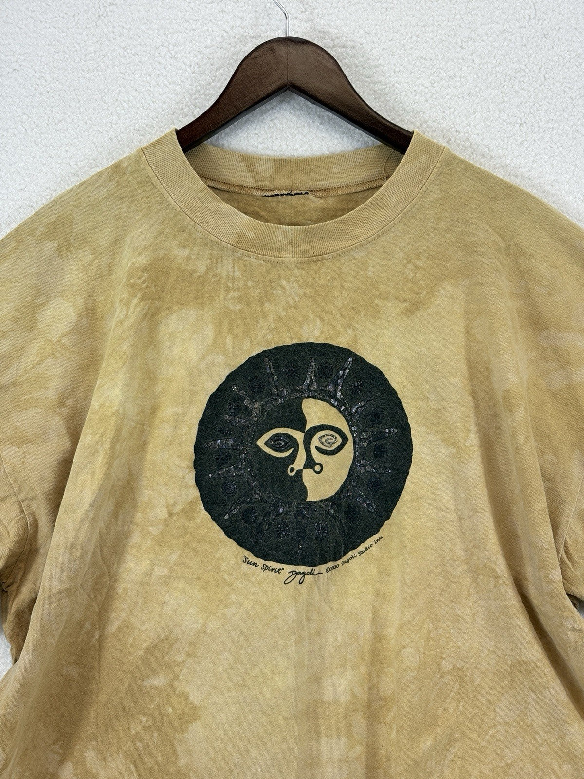 Vintage Dagoli Tribal Sweatshirt Mens XL Sun Spirit Crewneck Brown