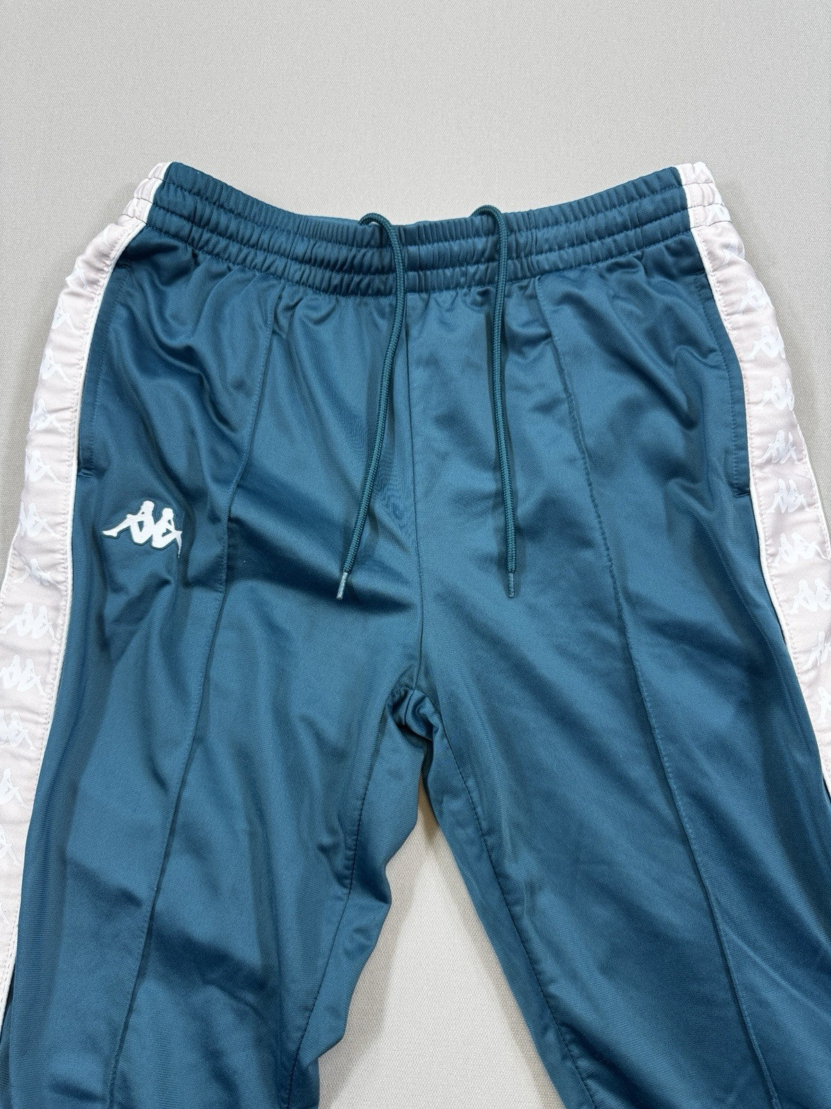 Kappa Sweatpants mens Large Teal White Lined Athleisure Track Sport