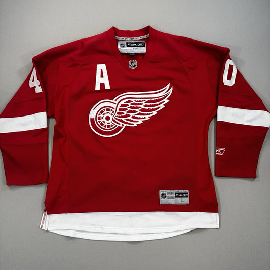 HENRIK ZETTERBERG DETROIT RED WINGS REEBOK RED JERSEY “A” SIZE Large,CCM