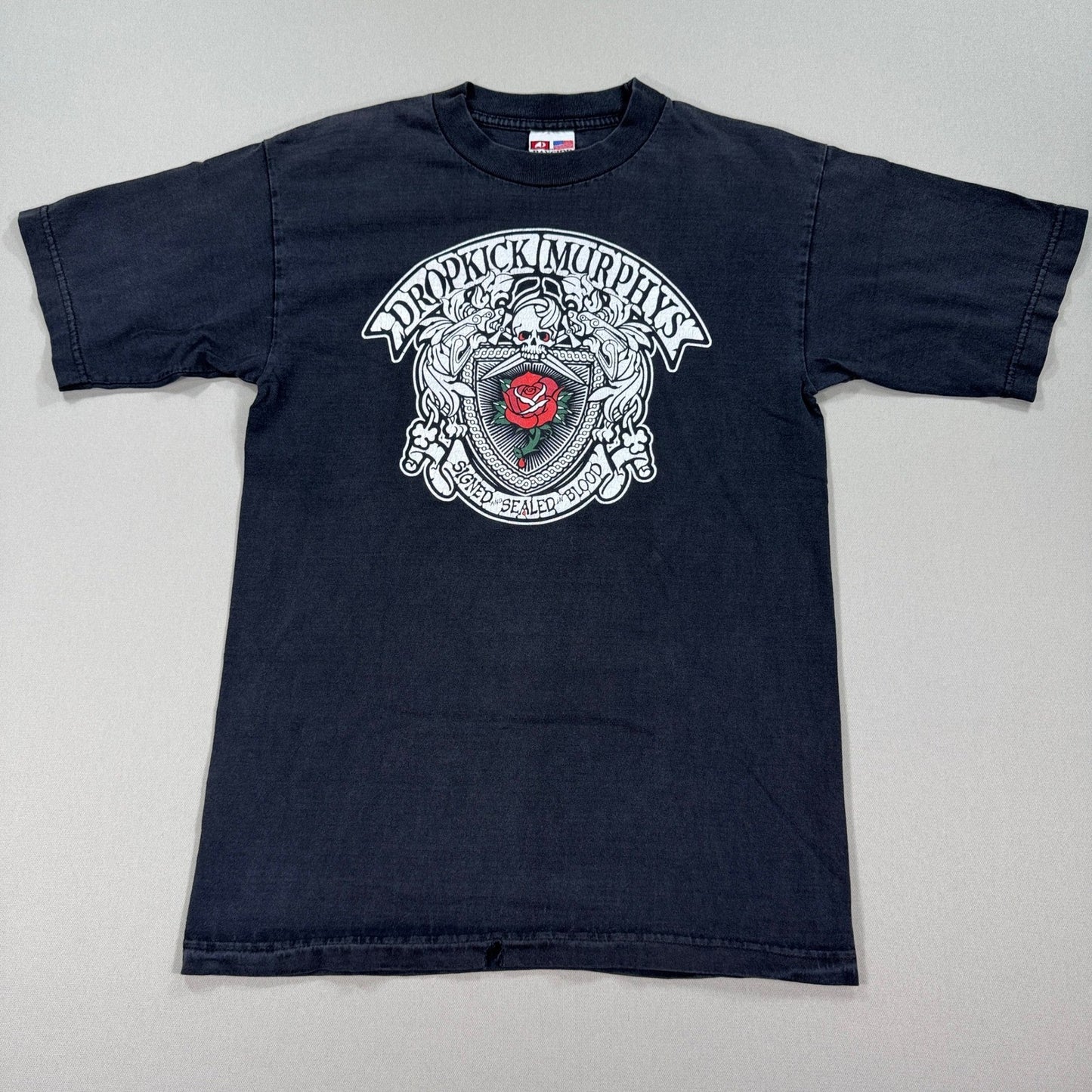 Dropkick Murphys Signed & Sealed in Blood T-Shirt mens XL Black Faded Thrashed