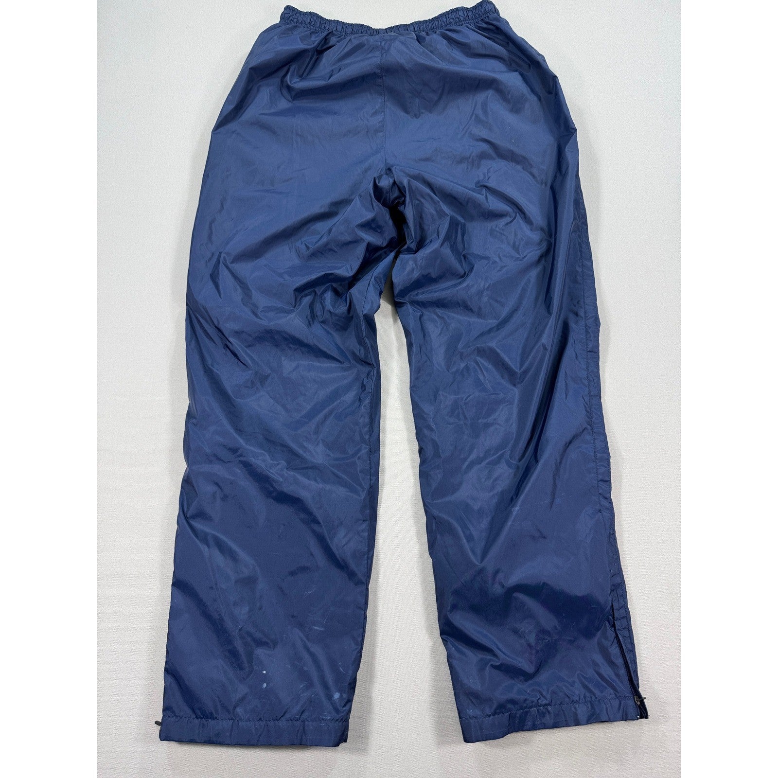Vintage Nike Track Pants mens Large Navy Blue Windbreaker Ankle Zipped Athletic