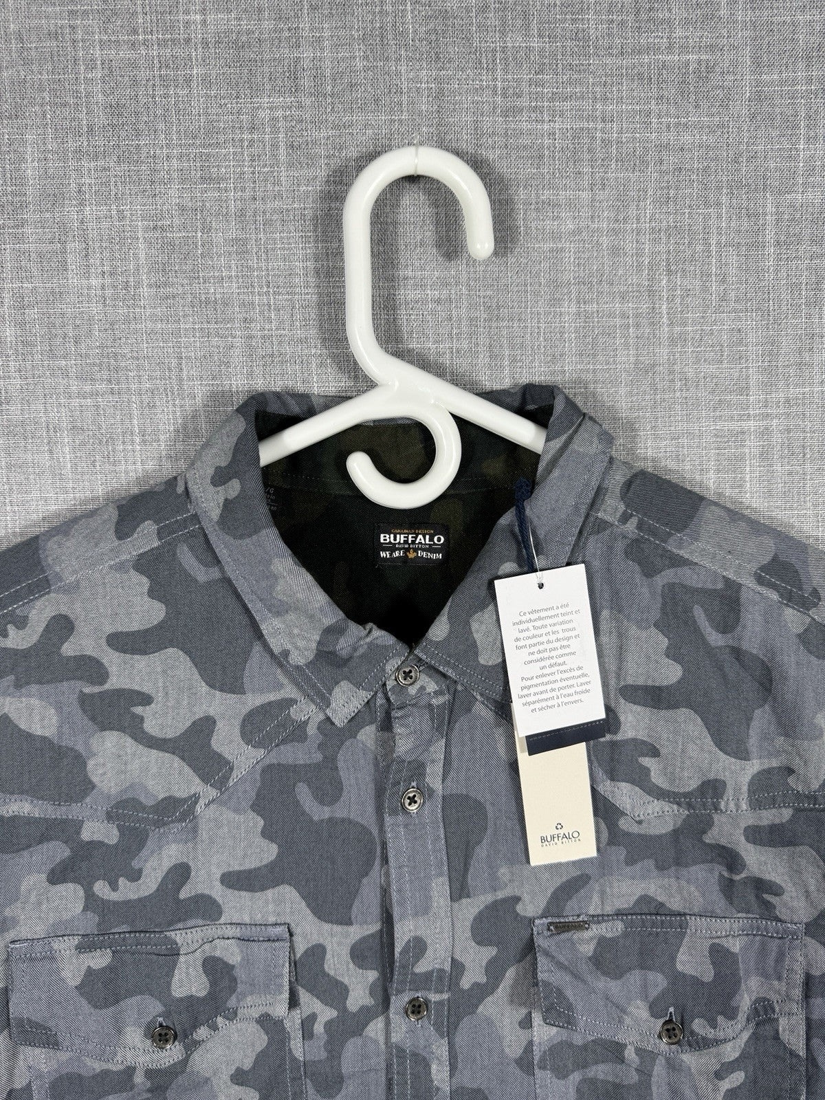 BUFFALO DAVID BITTON Camo Shirt Long Sleeve Sz Large Button Up New Msrp $99