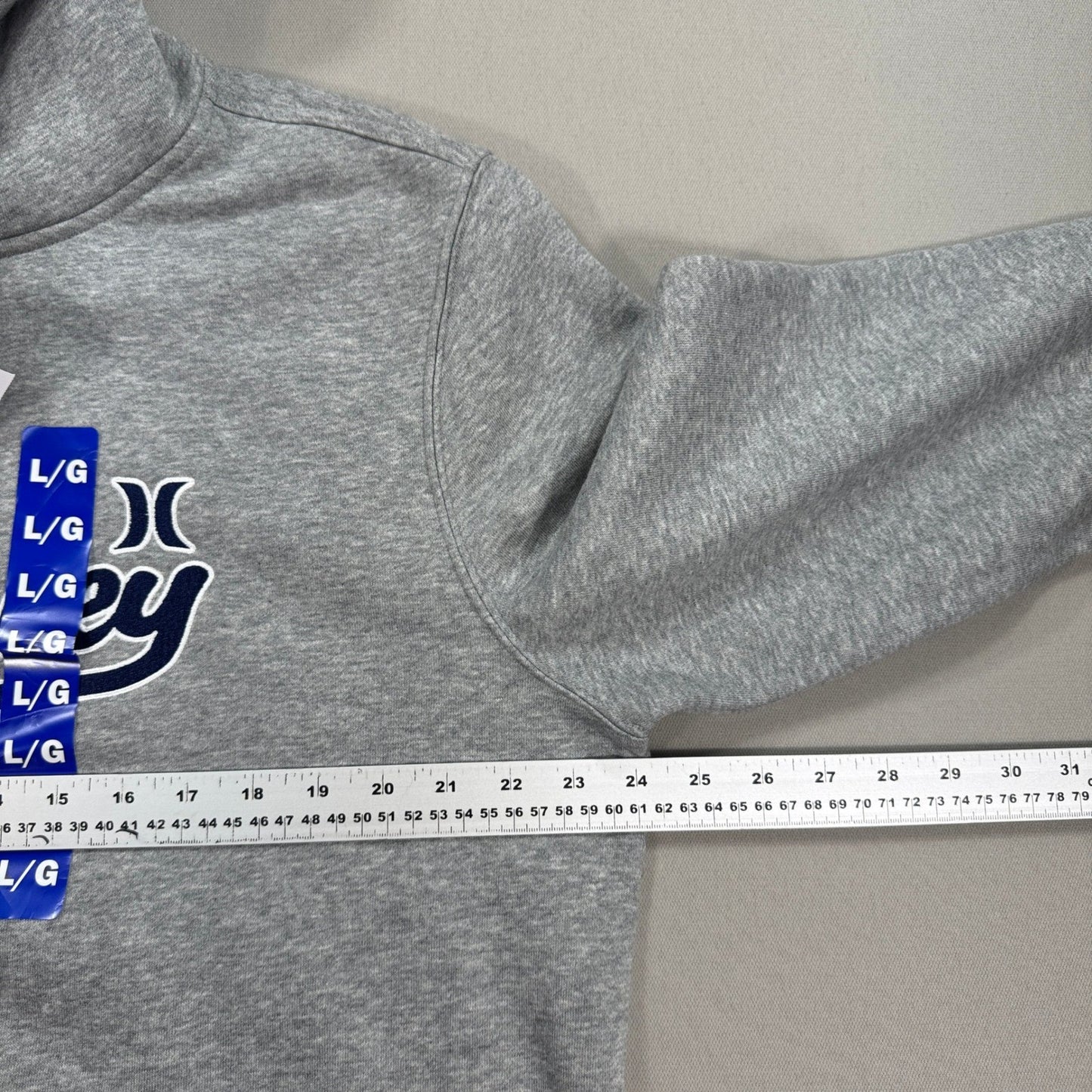 New With Tags Hurley Fleece Hoodie Mens Large Gray Sweatshirt Spell Out Pullover