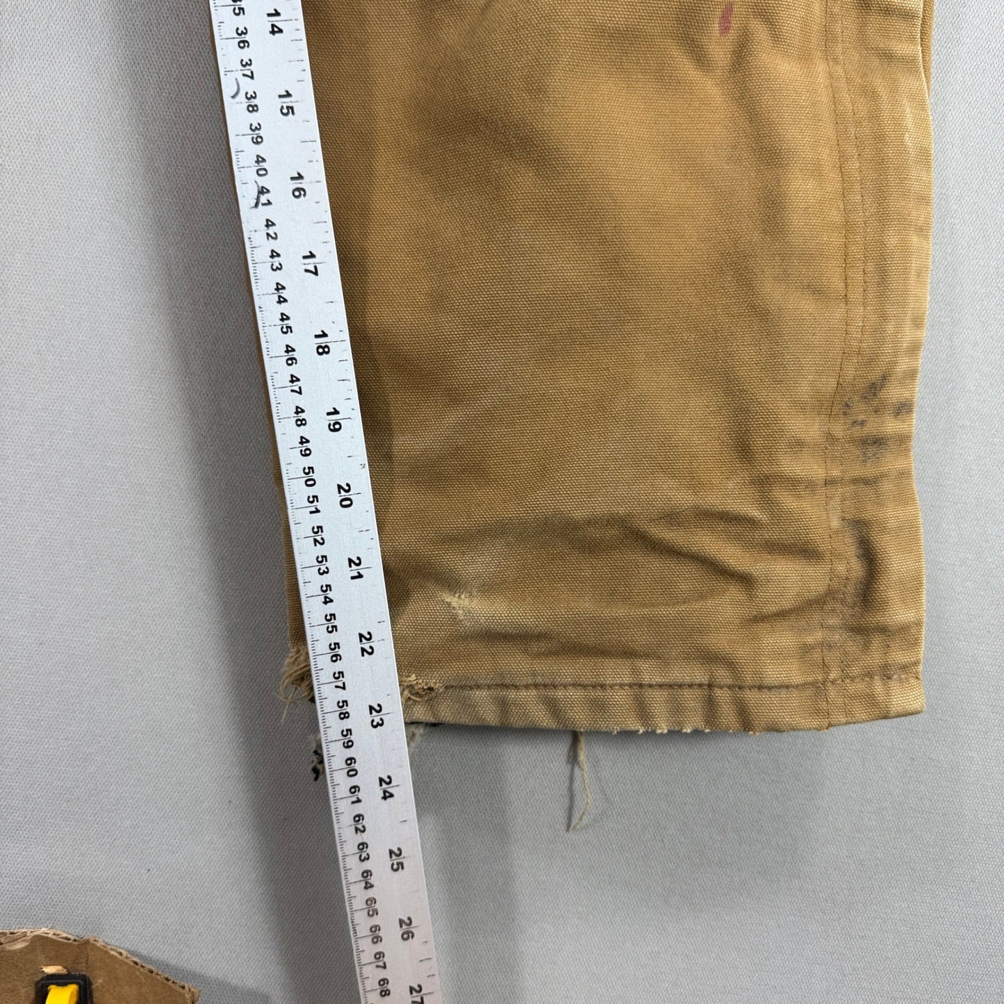 Vintage Carhartt Bib Overalls Double Knee Insulated Youth 12 Brown Distressed