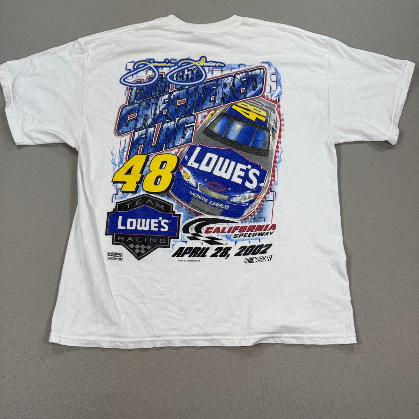 VTG Nascar T-Shirt Jimmie Johnson 48 Lowe's Monte Carlo Car Race mens XL Y2K