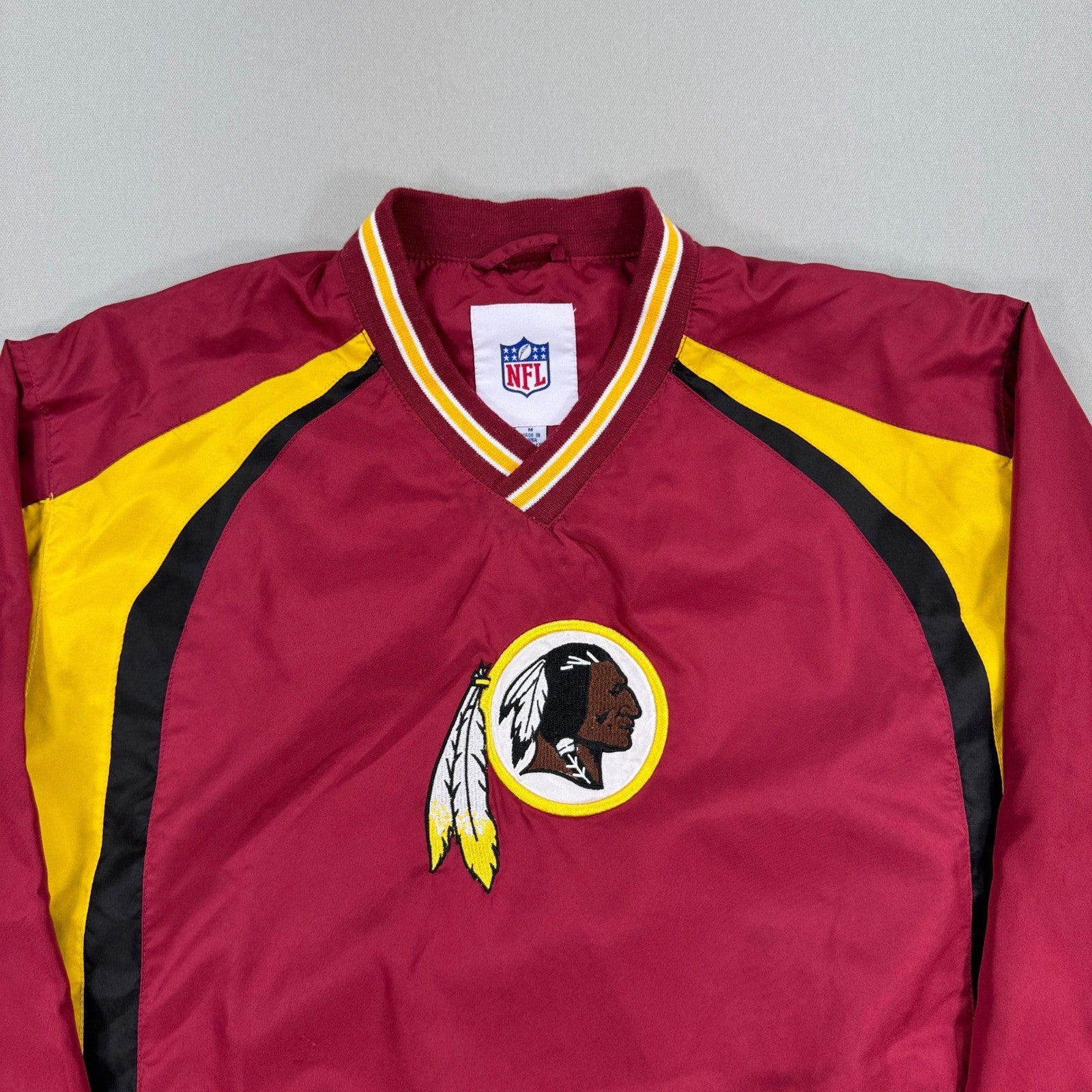 Vintage NFL Washington Redskins Jacket Mens Medium Outline Spellout Pullover