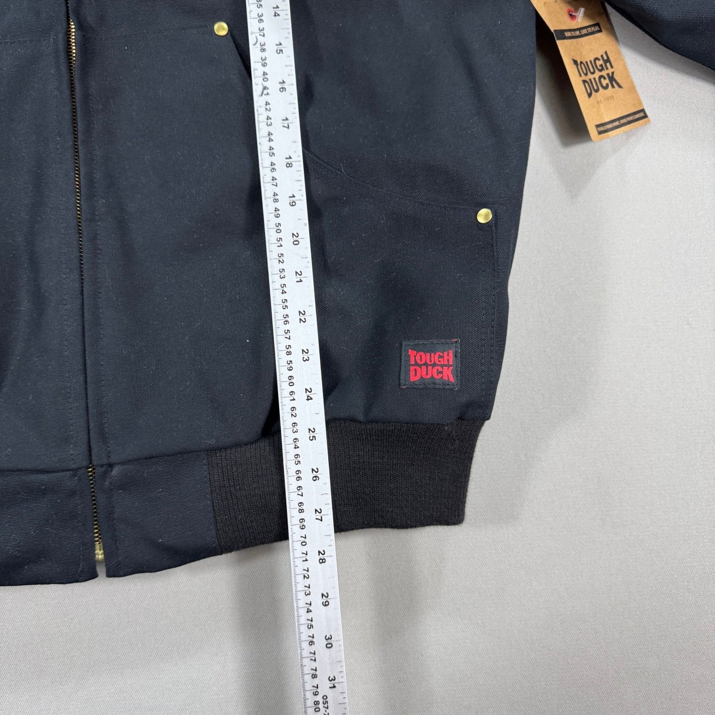 NWT Tough Duck Hooded Jacket Quilted Lined mens L Black Barn Field Coat