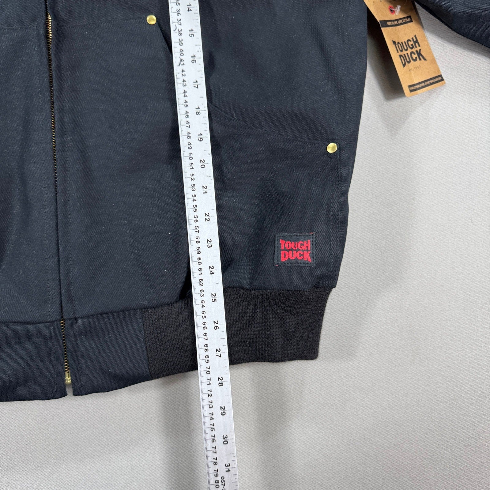 NWT Tough Duck Hooded Jacket Quilted Lined mens L Black Barn Field Coat