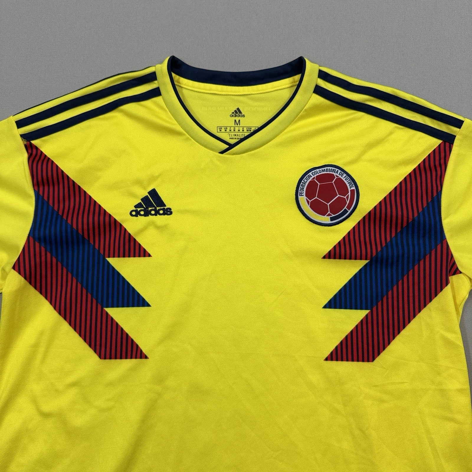 Adidas Climalite Colombia Home Football Jersey mens Medium Yellow Soccer