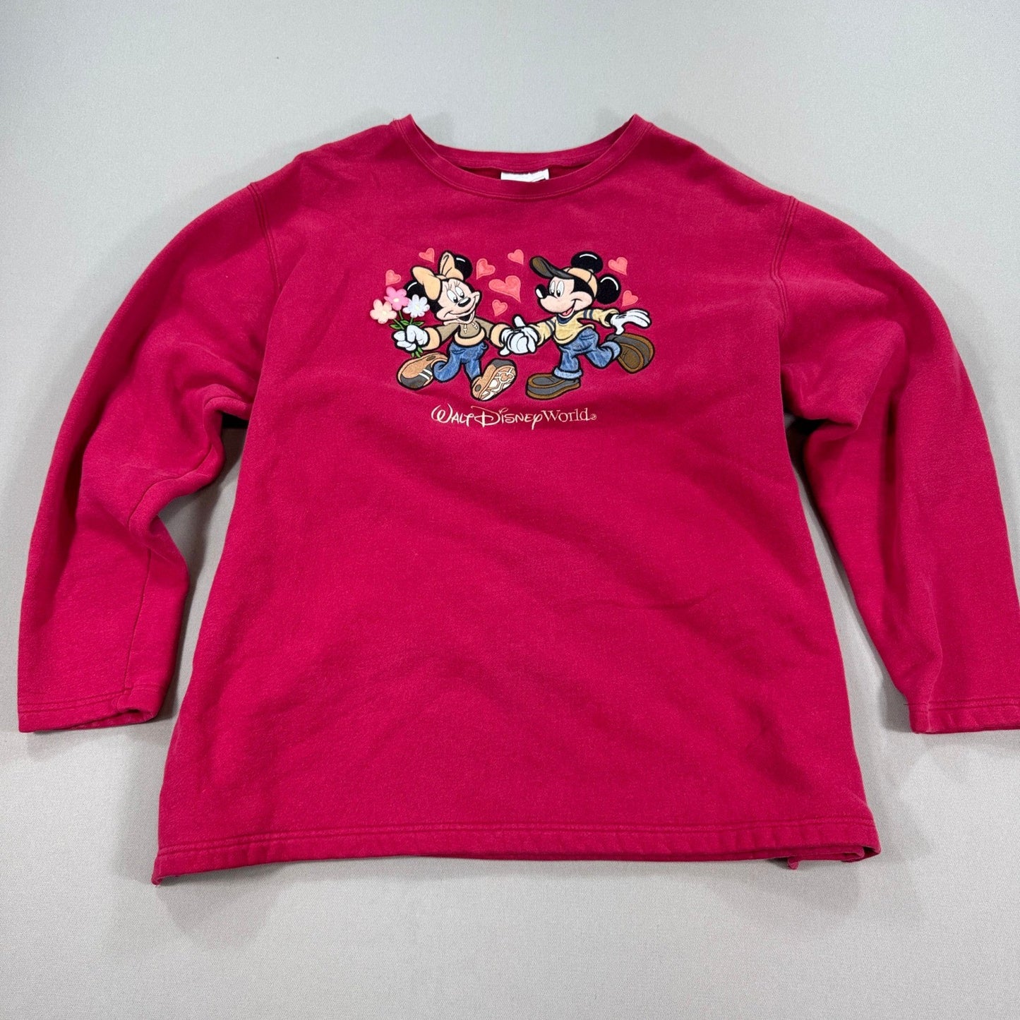 Vintage Disney World Mickey & Minnie Mouse Valentines Sweater Womens XL