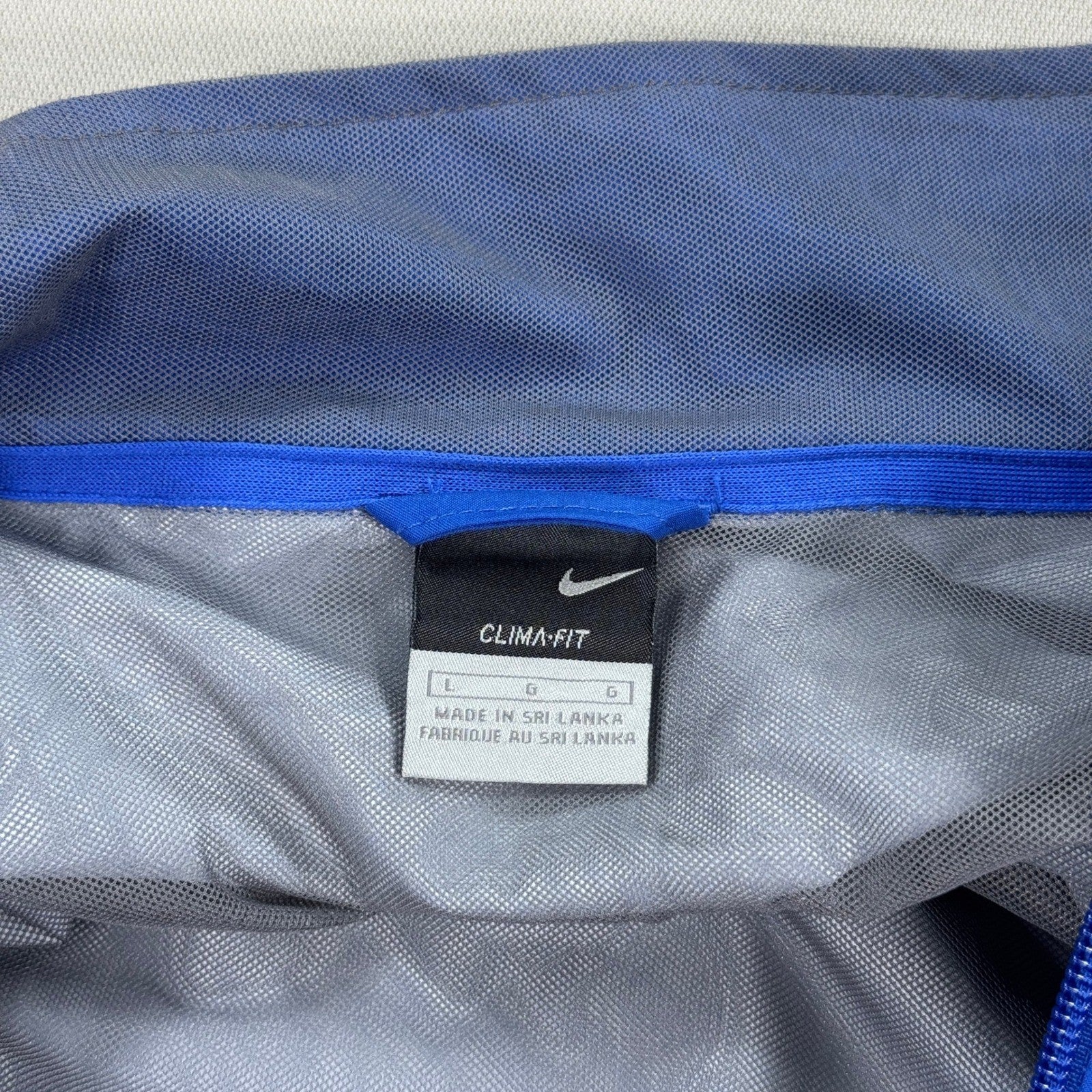 Nike Clima Fit Windbreaker Jacket mens Large Blue Full Zip Lightweight Golf