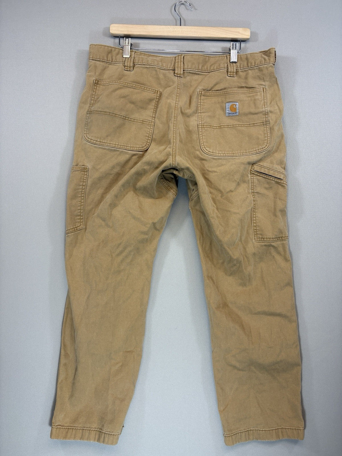 Carhartt Canvas Double Knee Brown Work Pants mens 38x30 Relaxed Fit Rugged