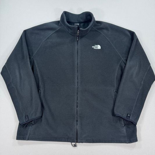 The North Face Khumbu Jacket mens 2XL Gray Full Zip Fleece Sweater Black