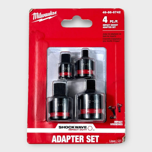 NEW Milwaukee 4 Piece Impact Socket Adaptor Set 49 66 67 42 Shockwave