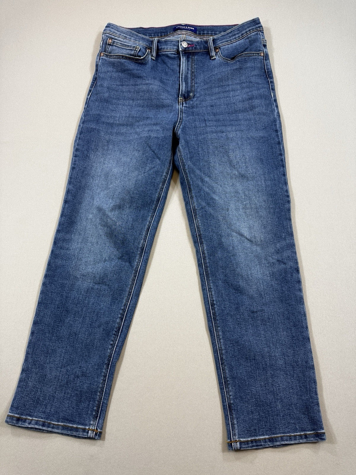 Scotch & Soda Amsterdam Jeans Womens Size 12 Blue Denim Loose Fit Tapered Baggy