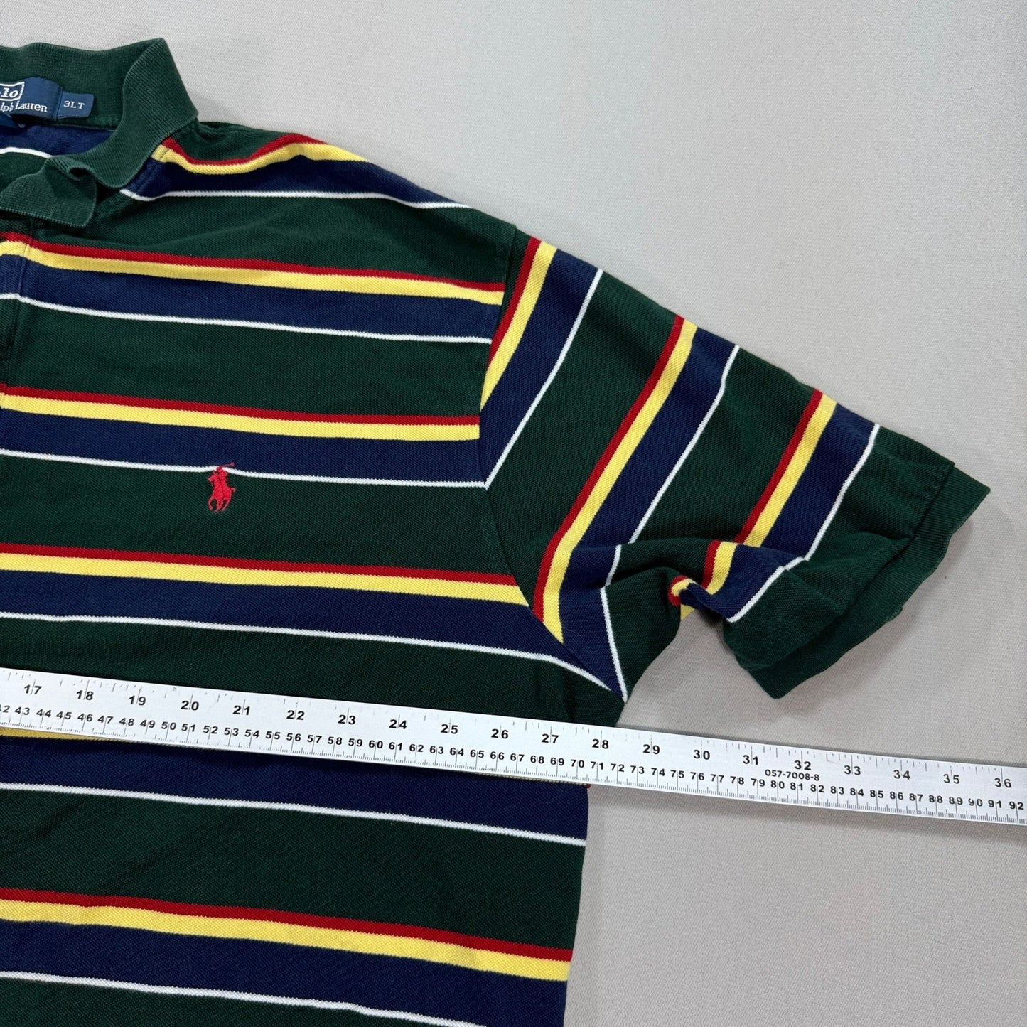 Polo by Ralph Lauren Polo Golf Shirt mens Size 3XLT Green Stripe Short Sleeve