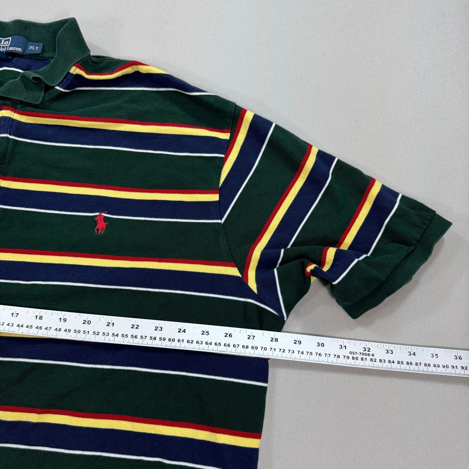Polo by Ralph Lauren Polo Golf Shirt mens Size 3XLT Green Stripe Short Sleeve