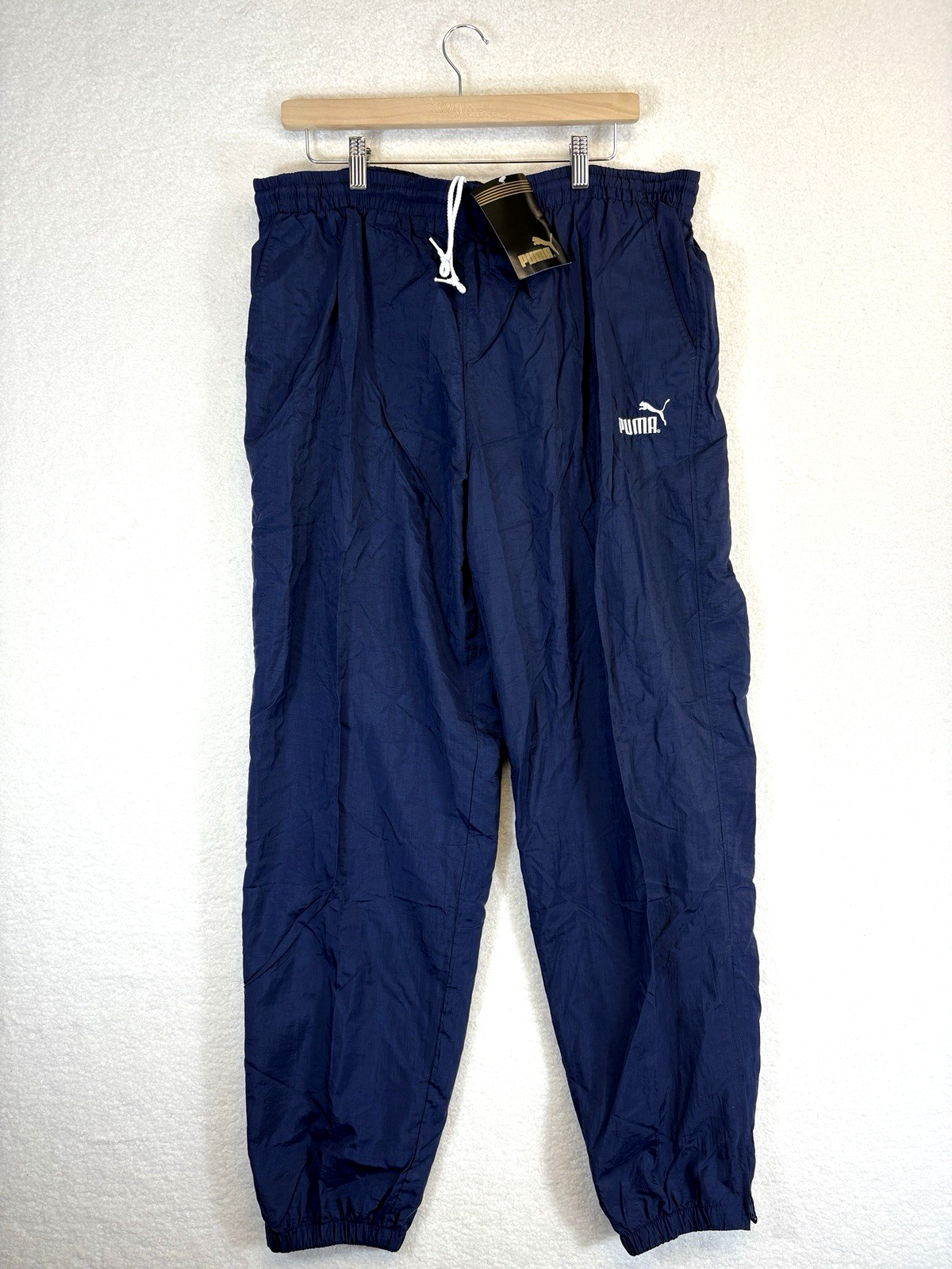 Vintage Puma Circuit Y2K Ankle Zipper Navy Blue Pants With Tag Mens Large New