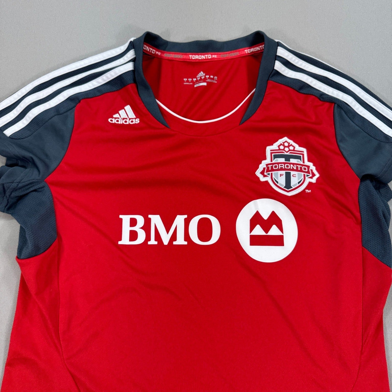 Vintage Adidas Toronto FC BMO Soccer Jersey Womens XL Climacool Red 2010