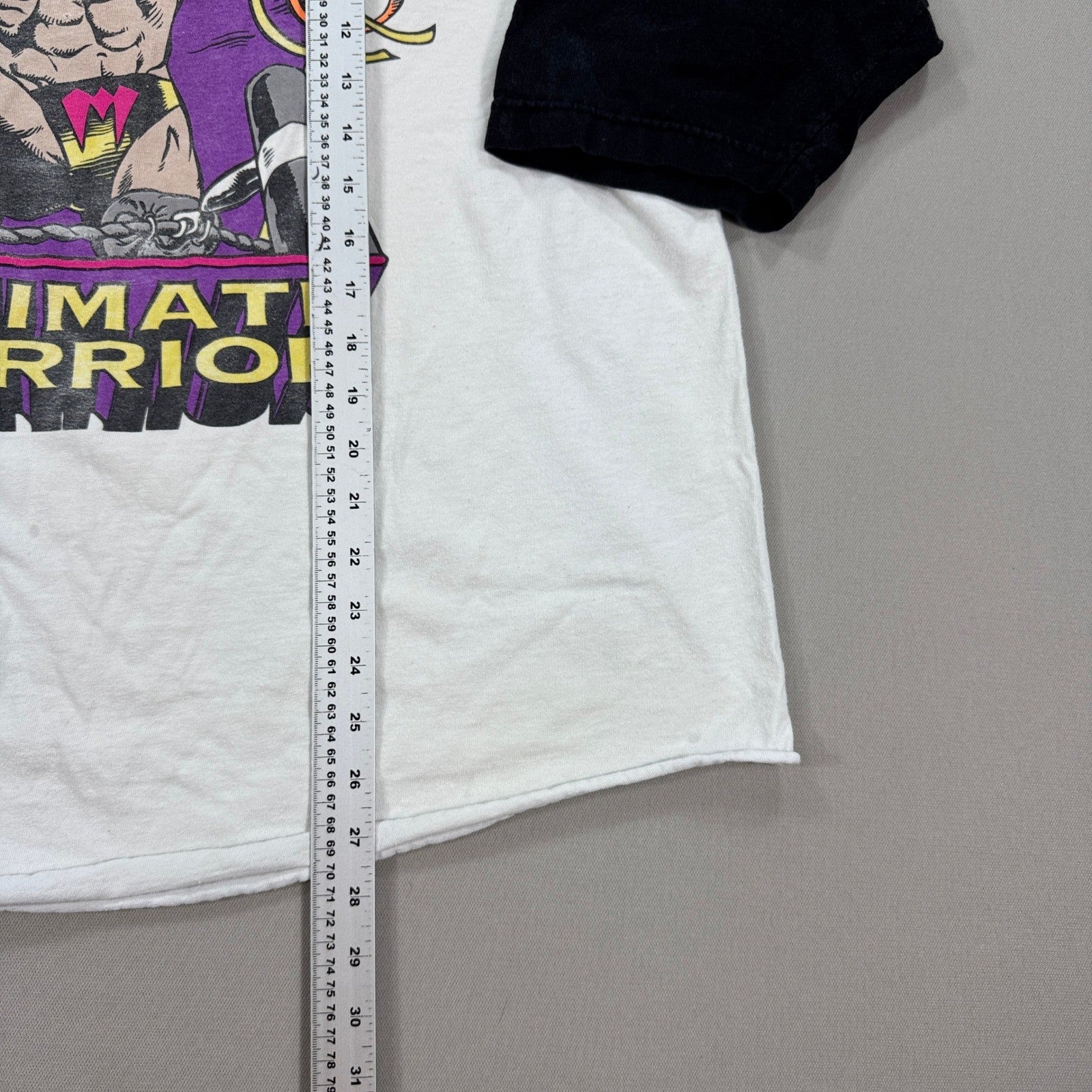 WWE Legends Ultimate Warrior Raglan T-Shirt mens 2XL White Graphic Crewneck