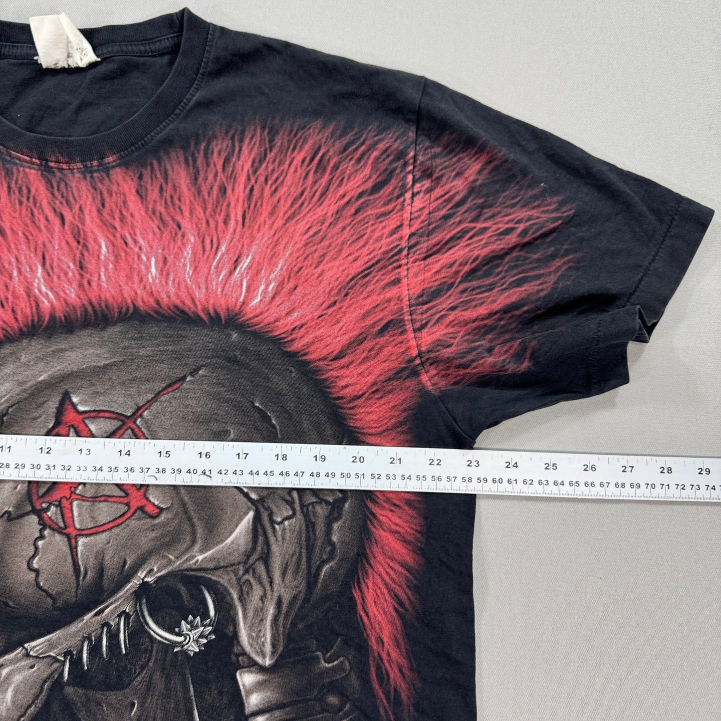 Vintage Skull Biker T Shirt mens XL All Over Print Death Reaper Punk