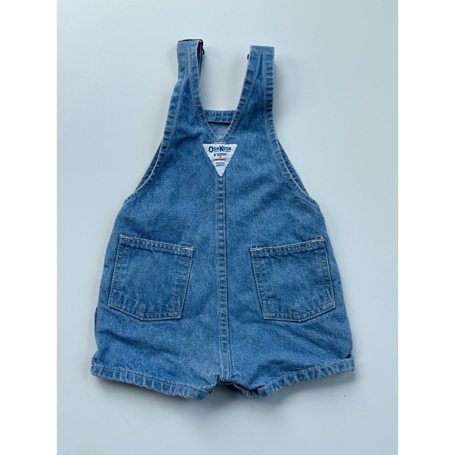 Vintage OshKosh B'gosh Bubble Vestbak Romper Baby Girl's Size 24M Denim