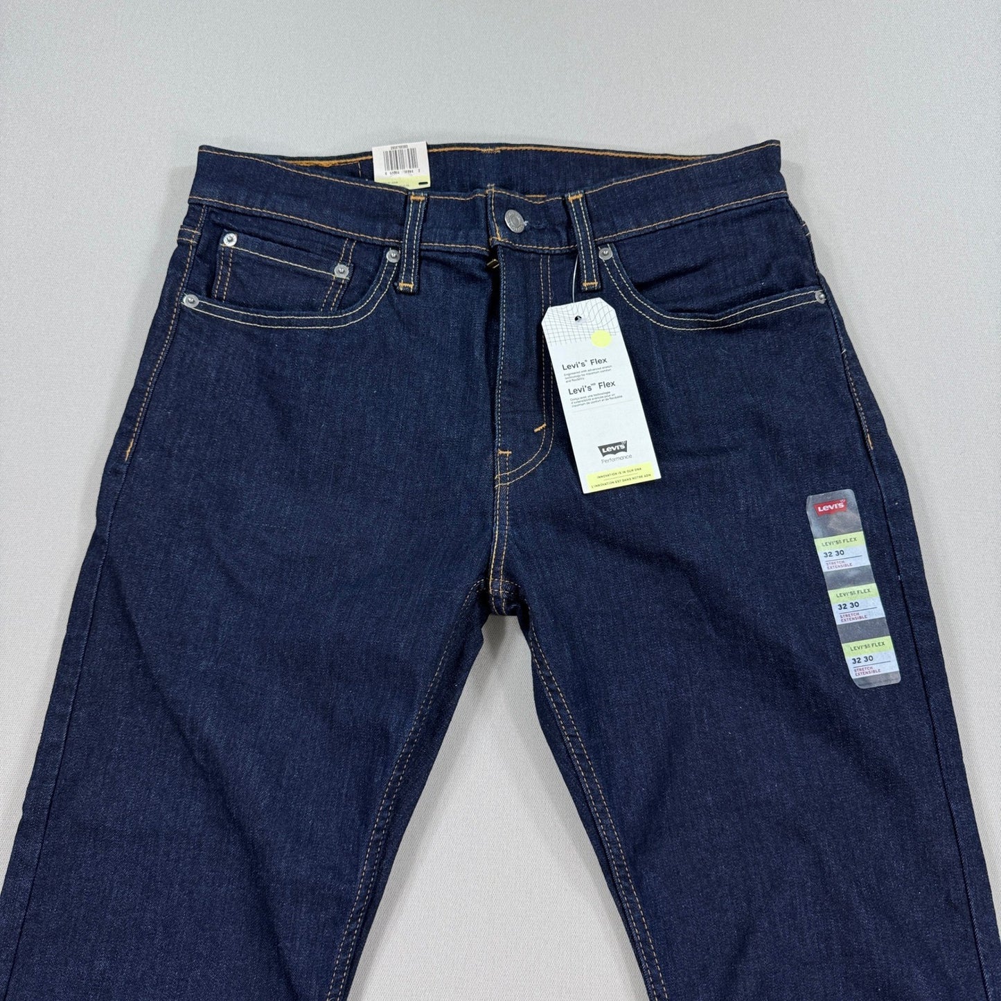 New Levi's 502 Taper Jeans Flex Stretch Dark Wash mens 32x30 Denim