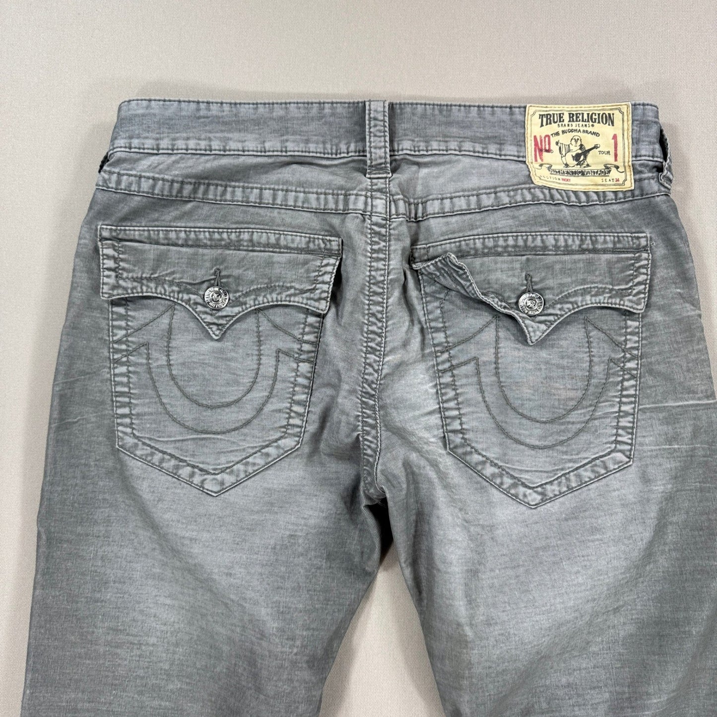 True Religion Ricky Jeans Men's Size 36 Gray Relaxed Fit
