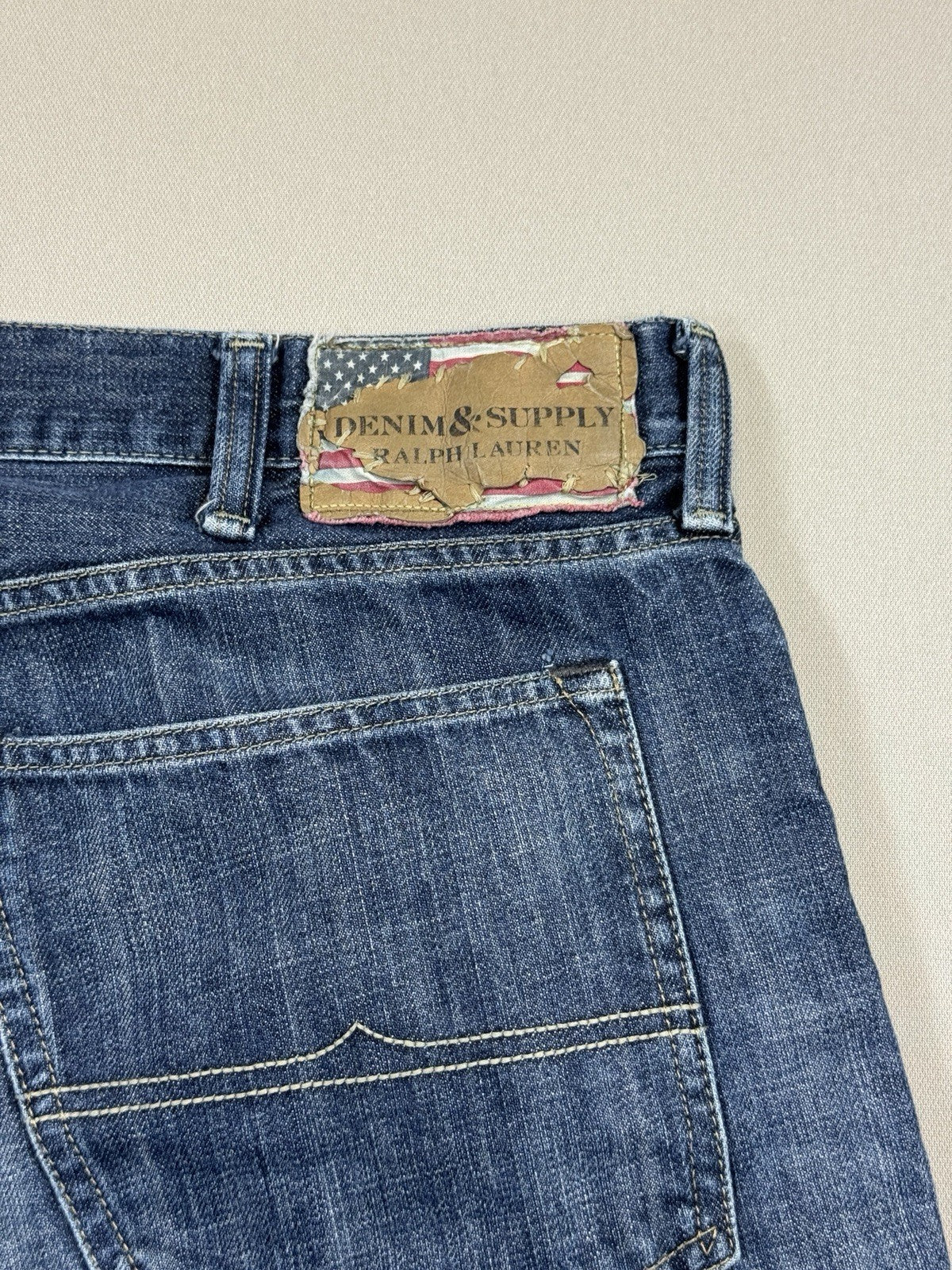 Vintage Ralph Lauren Denim & Supply Jeans Mens 38x32 Blue Denim Straight Leg