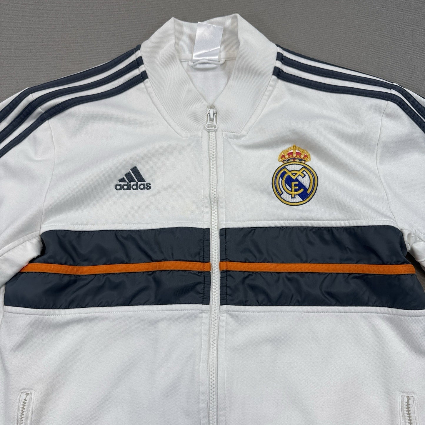 Adidas Real Madrid 2013/14 Anthem Jacket mens Small White Training Top Full Zip