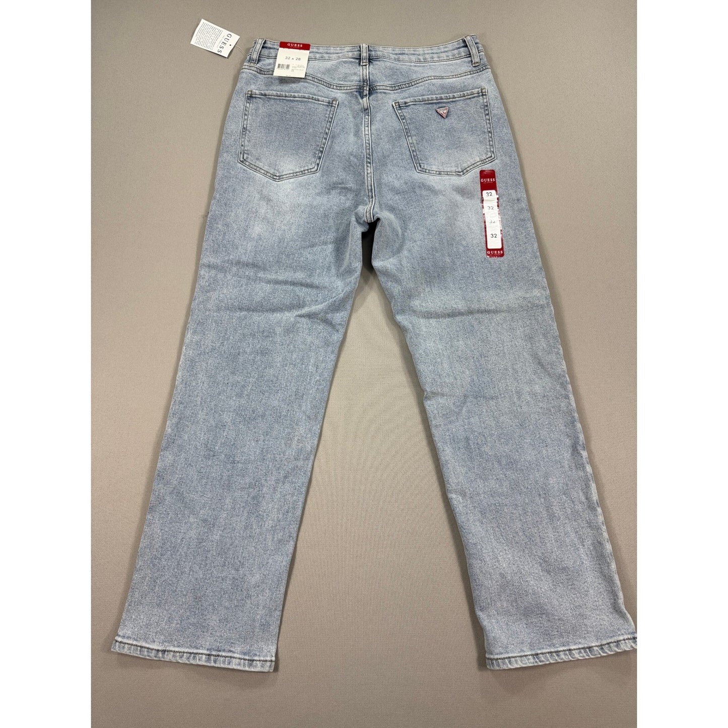 New Guess Los Angeles Jeans High Rise Straight Leg mens 32x28 Denim Baggy