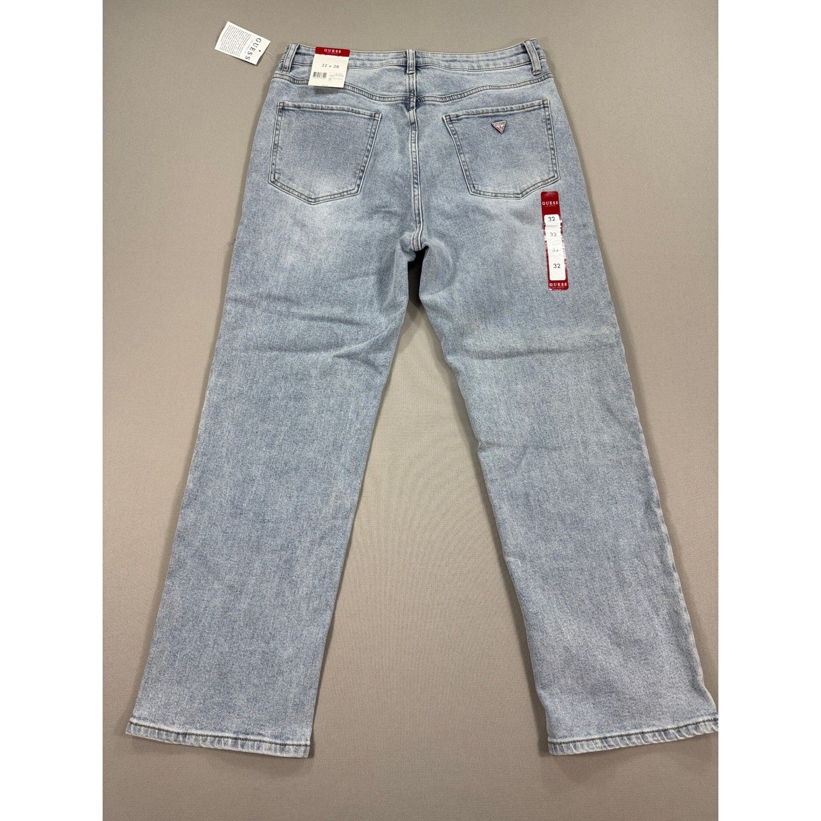 New Guess Los Angeles Jeans High Rise Straight Leg mens 32x28 Denim Baggy