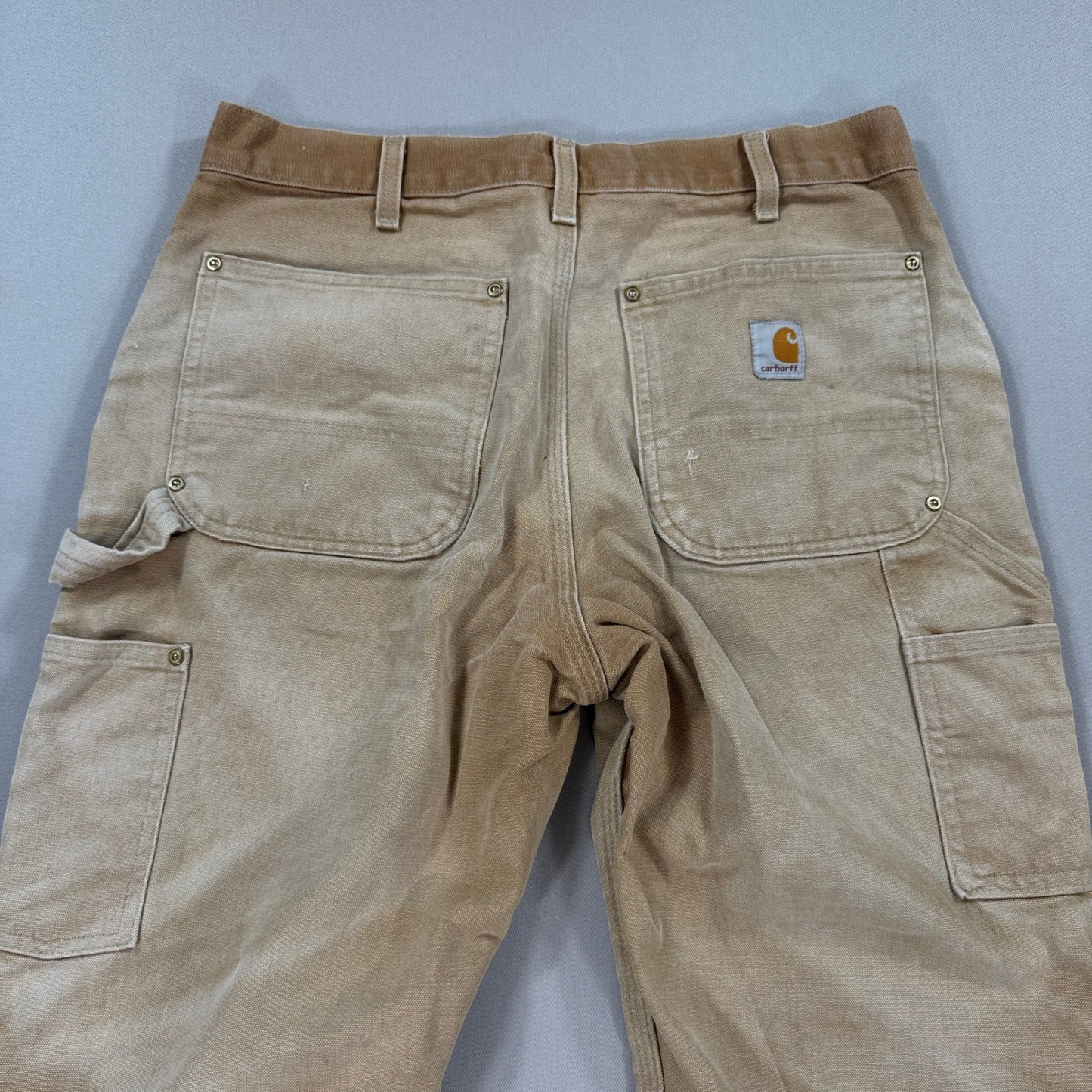 VTG Carhartt Double Knee Pants Helmets To Hardhats Mens 32x30 Brown B01-BRN