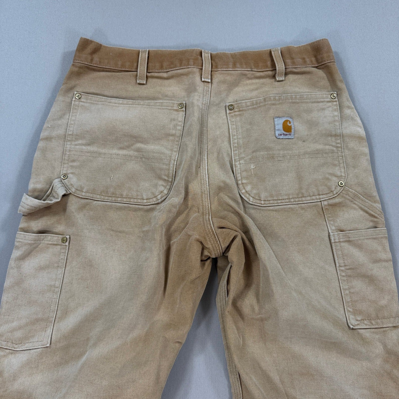 VTG Carhartt Double Knee Pants Helmets To Hardhats Mens 32x30 Brown B01-BRN