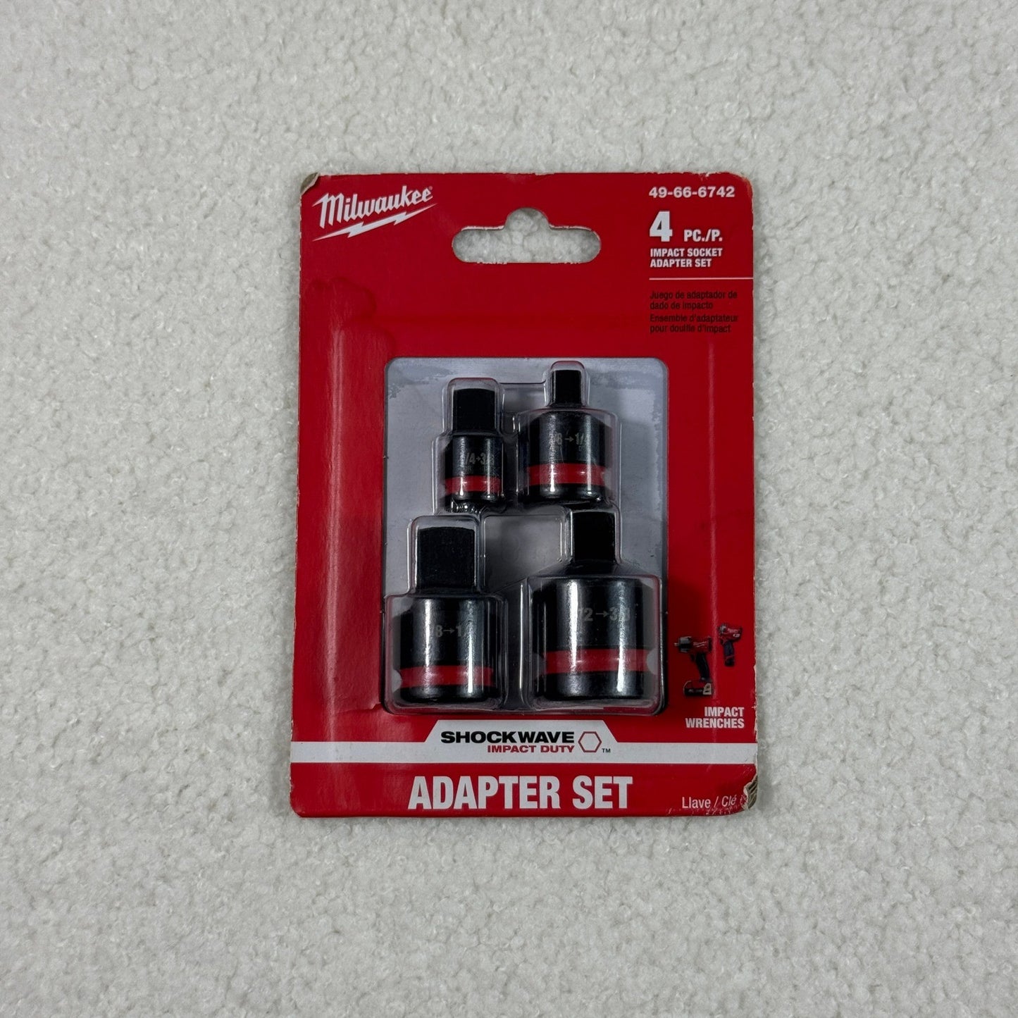 NEW Milwaukee 4 Piece Impact Socket Adaptor Set 49 66 67 42 Shockwave