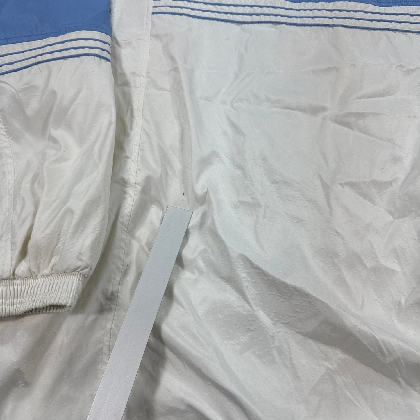 Vintage Adidas Windbreaker Jacket mens 3XL Blue White Stripe Full Zip Trefoil