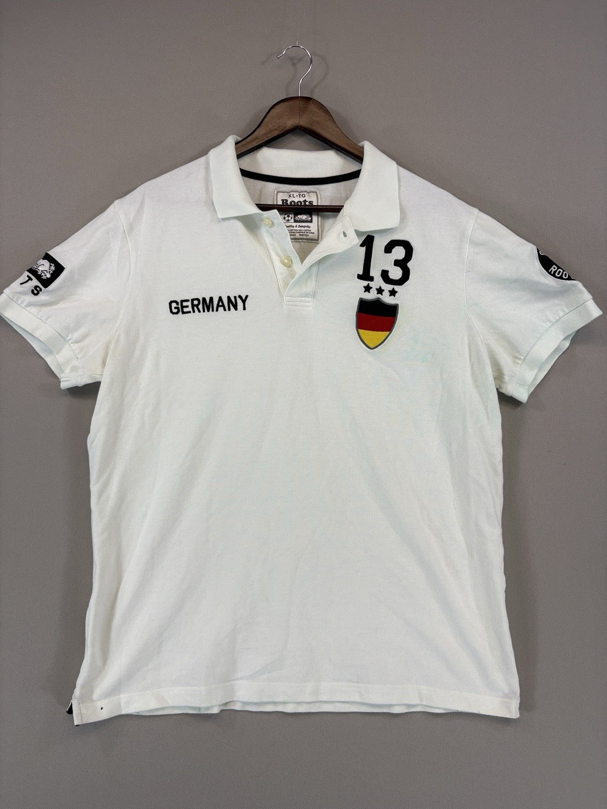 Vintage Roots 1973 Germany National Football Team White Polo Shirt mens XL