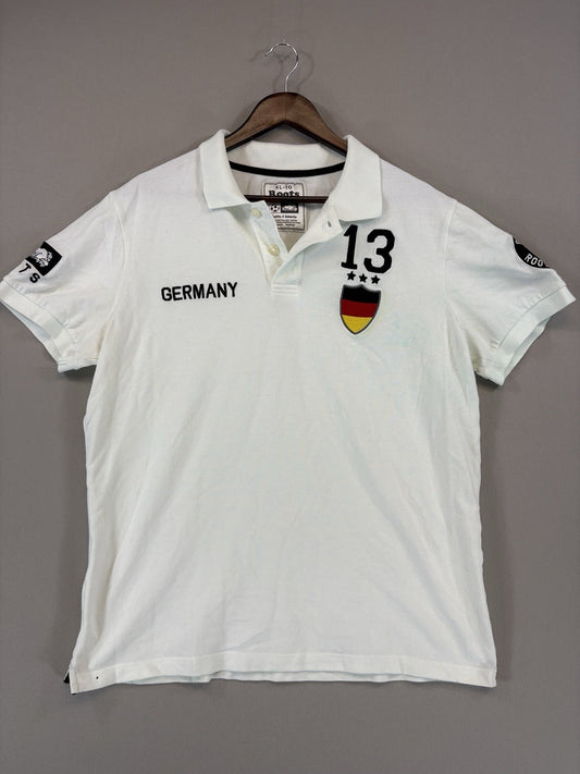 Vintage Roots 1973 Germany National Football Team White Polo Shirt mens XL