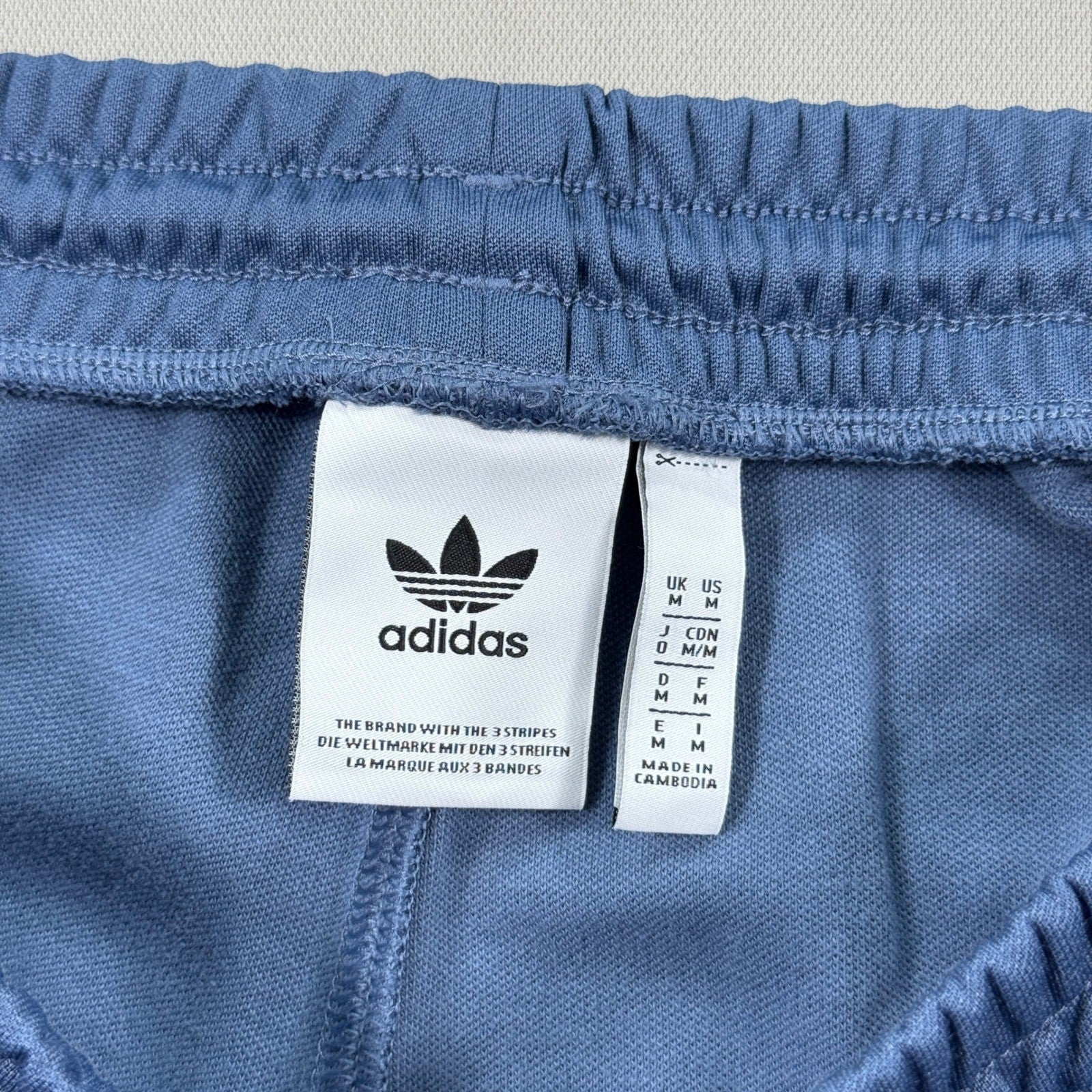 Adidas Bandrix Shorts mens Medium Blue White 3-Stripe Drawstring